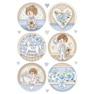 Stamperia A4 Decoupage Rice Paper -  Little Boy Spheres DFSA4453