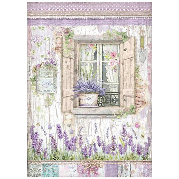 Stamperia A4 Decoupage  Rice Paper  - Provence Window- DFSA4673