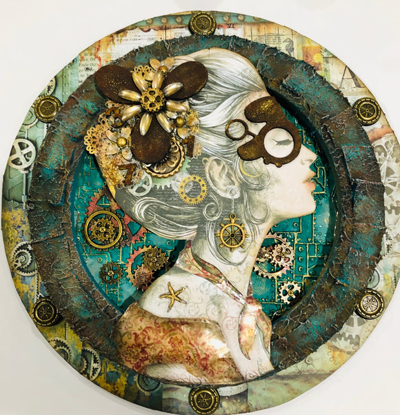 Mixed Media Steampunk Maiden & Mixed Media Magical Seahorse ONLNE Workshops Dec 12 & 13th 2020