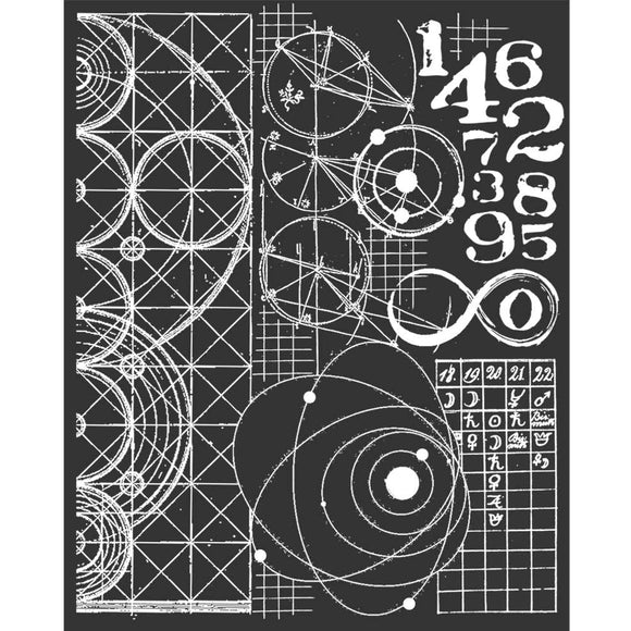Stamperia Stencil - Thick Stencil -20 x 25cm Cosmos Astronomy KSTD042