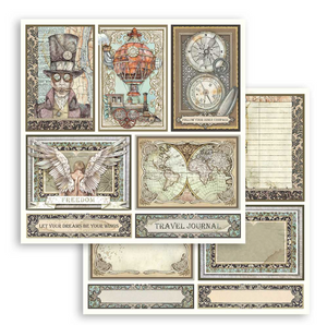 Stamperia 'Sir Vagabond - Cards"-  Double Face Paper 30 x 30 SBB750