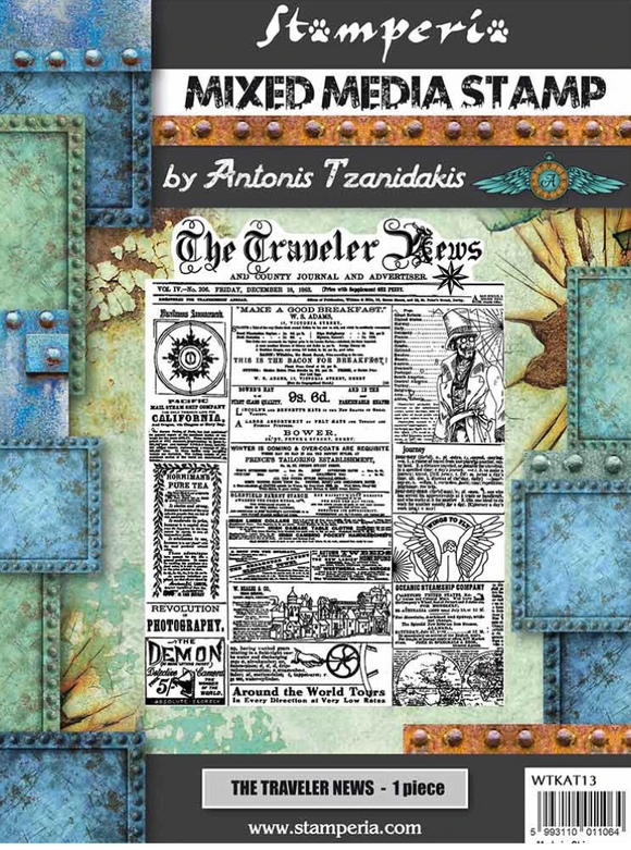 Stamperia Natural Rubber White Stamps 15 x 20cm - Sir Vagabond The Traveller- WTKAT13