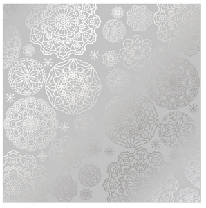 Fabrika Decoru 'Midnight Garden - Gray ' 12x12 Silver Embossed Cardstock - FDFMP-18-013