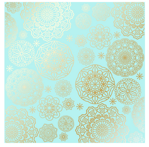Fabrika Decoru 'Midnight Garden - Turquoise ' 12x12 Gold Embossed Cardstock - FDFMP-18-006