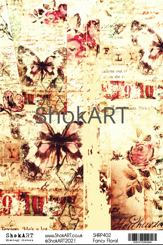 ShokART A4 Rice Papers - Fancy Floral - SHRP402