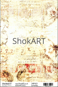 ShokART A4 Rice Papers - Fancy Floral - Butterflies - SHRP403