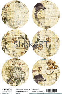 ShokART A4 Rice Papers - Timeless  Spheres- SHRP413