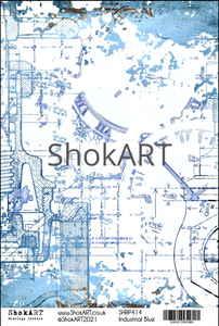 ShokART A4 Rice Papers - Industrial Blue - SHRP414