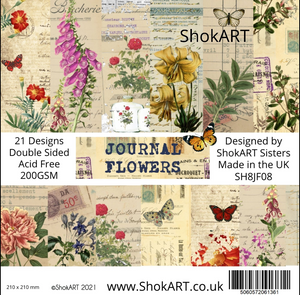 ShokART "Journal Flowers" - 8" x 8" Paper Pad- Limited Edition- SH8SB08