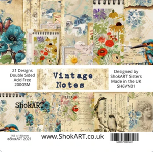 ShokART "Vintage Notes" - 148 x 148mm Paper Pad- Limited Edition- SH6VN01