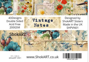ShokART "Vintage Notes" - Postcard Paper Pad- Limited Edition- SHPVN01