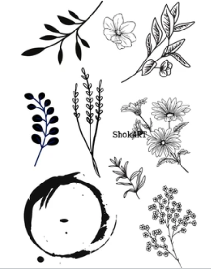 ShokART- Vintage Floral A6 Stamp - DA0095