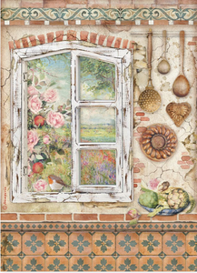 Stamperia A4 Decoupage  Rice Paper - Casa Granada Window- DFSA4656