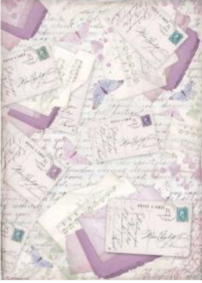 Stamperia A4 Decoupage  Rice Paper  - Provence Letters - DFSA4676