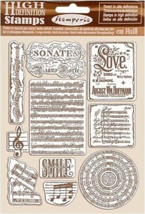 Stamperia Natural Rubber Stamps 14x18cm Music - WTKCC197