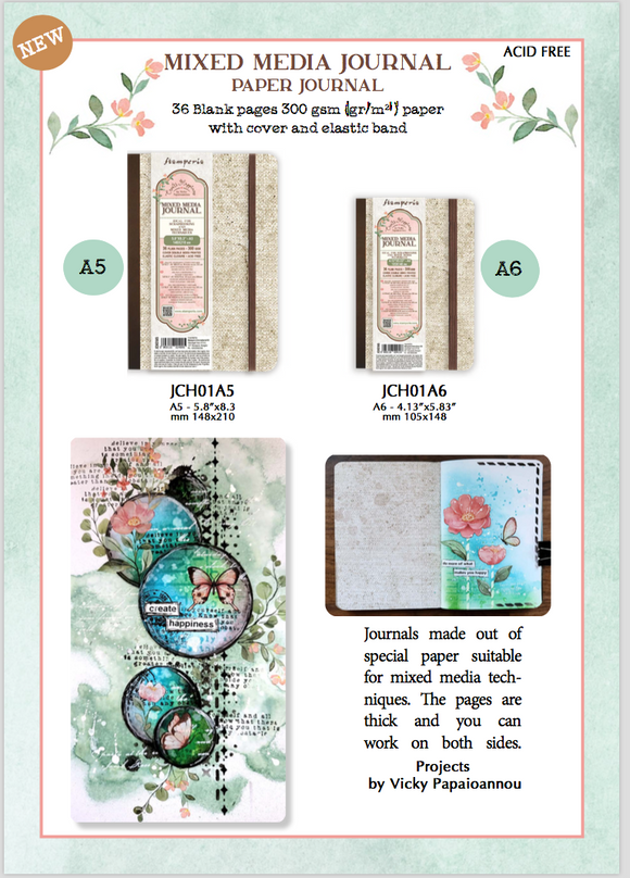 Stamperia - Create Happiness Paper Mixed Media Journal - JCH01A6