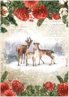 Stamperia A4 Decoupage  Rice Paper  - Home for the Holidays Deer - DFSA4707