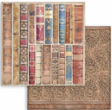 NEW Stamperia Vintage Library Background 8" x 8" Paper Pad SBBS81