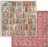 NEW Stamperia Vintage Library Background 8" x 8" Paper Pad SBBS81