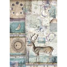 Stamperia A4 Decoupage Rice Paper -  Cosmos Deer DFSA4390
