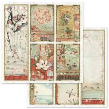 Stamperia Oriental Garden Cards - Double Face Paper 30 x 30 SBB634