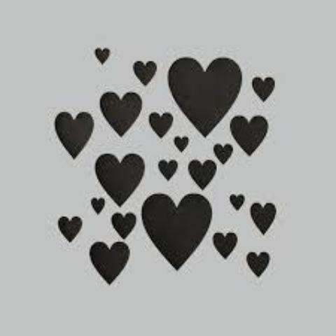 DaliART Stencils - Floating Hearts - 5 x 5