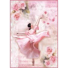 Stamperia A4 Decoupage Rice Paper - Ballerina with Flowers DFSA4308