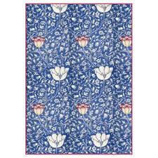 Stamperia A4 Decoupage Rice Paper - Blue Arabesque with Flowers DFSA4300