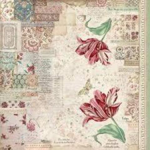 Stamperia 50 x 50cm Decoupage Rice Paper - Botanic Tulip DFT340