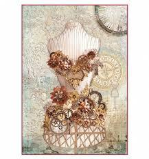 Stamperia A4 Decoupage Rice Paper -  Clockwise Mannequin DFSA4286