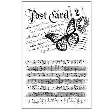 Stamperia Natural Rubber Stamps 7x11cm - Postcard Musical - WTKCC121