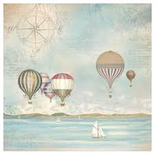Stamperia 50 x 50cm Decoupage Rice Paper - Hot Air Balloons DFT335