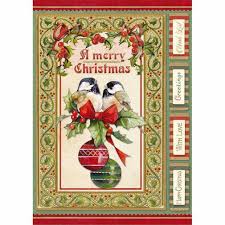 Stamperia A4 Decoupage Rice Paper -  Christmas Vintage Birds & Spheres -  DFSA4340