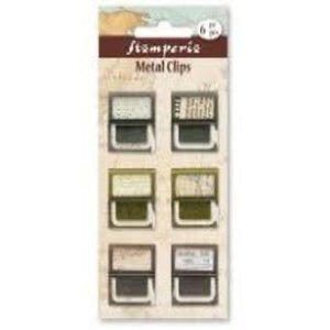 Stamperia Metal Clips Embellishments - 6 Pack - SBA286