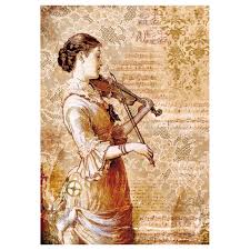 Stamperia A4 Decoupage Rice Paper - Steampunk Women with a Violin DFSA4269