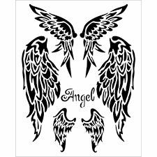 Stamperia Stencil - Thick Stencil -20 x 25cm Angel Wings KSTD036