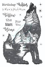 PipART- Follow the Stars Home (Wolf) - A6 Stamp